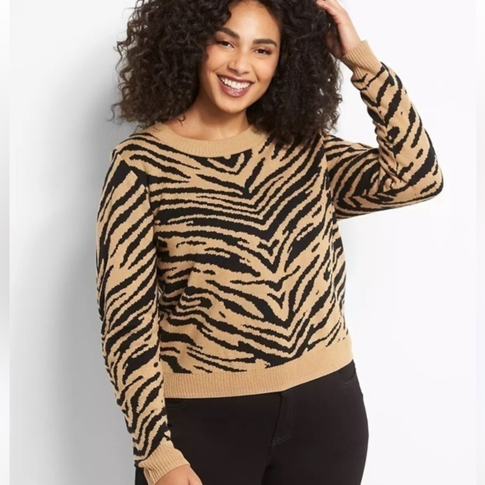 Lane Bryant tiger print cropped sweater